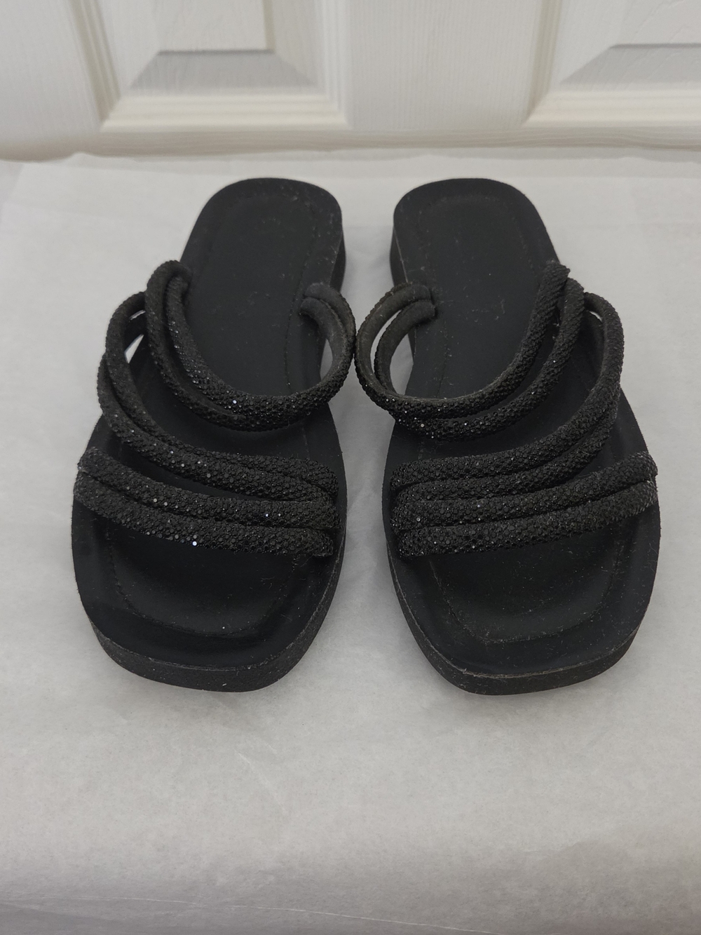 Cushionaire Women's Athena Rhinestone Slide Sandals - Black